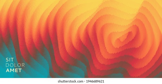 Abstract splash with ripples. Background for banner, poster, flyer, card, cover or brochure. 3D wavy vector illustration. 