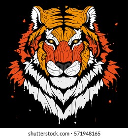 Abstract splash tiger background