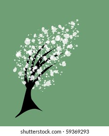 abstract splash tree, symbol of nature