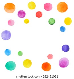 Abstract Splash Of Watercolor Blobs. Colorful  Vector Ink Paint Spots.