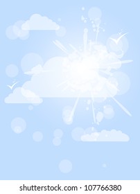 abstract splash white shining cloud vector background