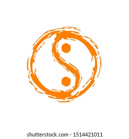 Abstract Splash Yin and Yang Icon Design Vector