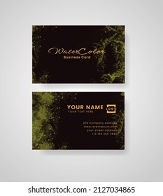 Abstract splashed watercolor business card