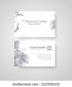 Abstract splashed watercolor business card