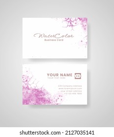 Abstract splashed watercolor business card