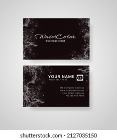 Abstract splashed watercolor business card