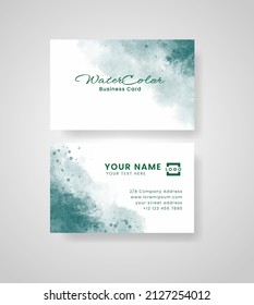 Abstract splashed watercolor business card