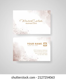 Abstract splashed watercolor business card