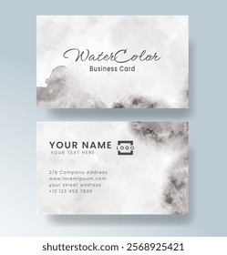 Abstract splashed watercolor business card
