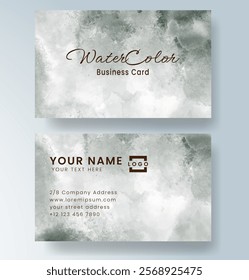 Abstract splashed watercolor business card