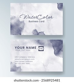 Abstract splashed watercolor business card