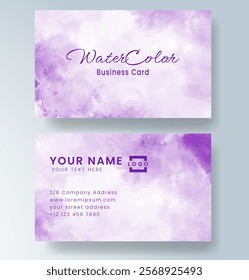 Abstract splashed watercolor business card