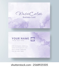 Abstract splashed watercolor business card