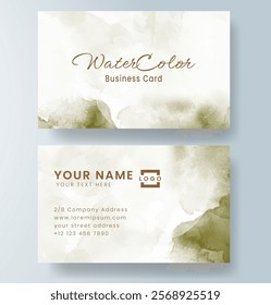 Abstract splashed watercolor business card