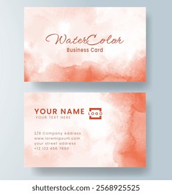 Abstract splashed watercolor business card