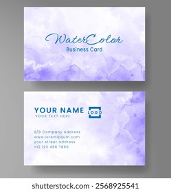 Abstract splashed watercolor business card