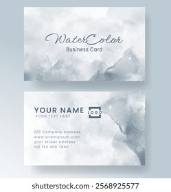 Abstract splashed watercolor business card