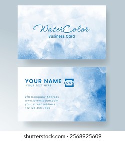 Abstract splashed watercolor business card