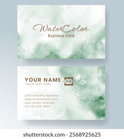 Abstract splashed watercolor business card