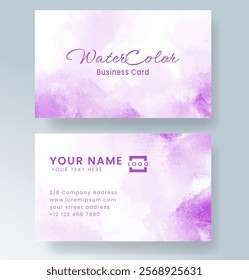 Abstract splashed watercolor business card