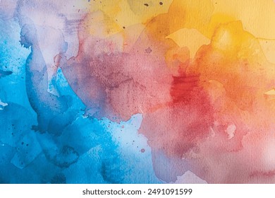 Abstract splashed watercolor textured background. Multicolored watercolor background.