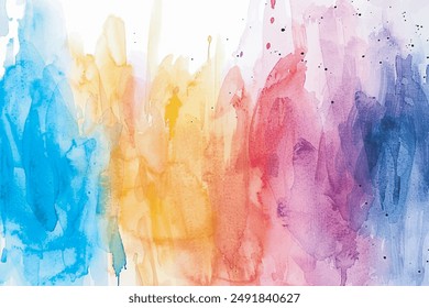 Abstract splashed watercolor textured background. Multicolored watercolor background.