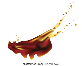 Abstract splashes of black coffee design on white background.