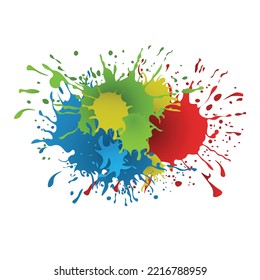 abstract splashes of paint vector, icon and illustration