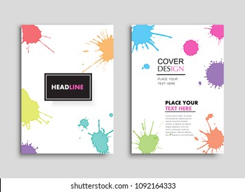 Abstract splashes or spot flyer in grunge style.Vector template for brochure, poster, banner.