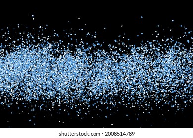 Abstract splashes of water on black background. Frozen motion of round particles. Rain, snow overlay texture. Vector Illustration, Eps 10.