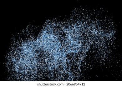 Abstract splashes of water on black background. Frozen motion of round particles. Rain, snow overlay texture. Vector Illustration, Eps 10.