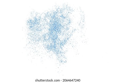 Abstract splashes of water on white background. Frozen motion of round particles. Rain, snow overlay texture. Vector Illustration, Eps 10.