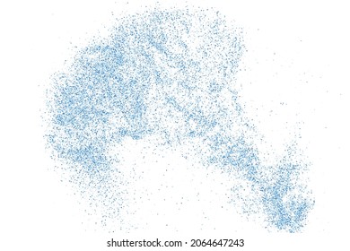 Abstract splashes of water on white background. Frozen motion of round particles. Rain, snow overlay texture. Vector Illustration, Eps 10.