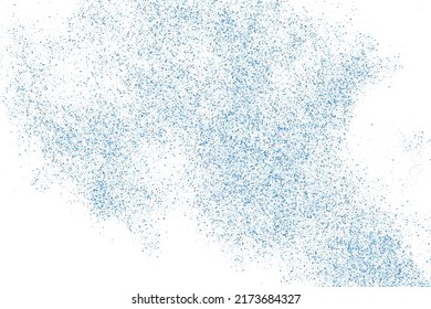 Abstract Splashes Of Water On White Background. Frozen Motion Of Round Drops. Rain, Snow Overlay Texture. Blue Explosion Of Confetti. Design Element. Vector Illustration, EPS 10.
