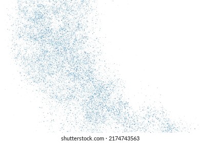 Abstract Splashes Of Water On White Background. Frozen Motion Of Round Drops. Rain, Snow Overlay Texture. Blue Explosion Of Confetti. Design Element. Vector Illustration, EPS 10.