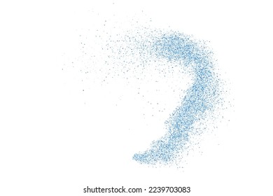 Abstract Splashes Of Water On White Background. Frozen Motion Of Round Drops. Rain, Snow Overlay Texture. Blue Explosion Of Confetti. Design Element. Vector Illustration, EPS 10.