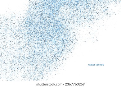 Abstract Splashes Of Water On White Background. Frozen Motion Of Round Drops. Rain, Snow Overlay Texture. Blue Explosion Of Confetti. Design Element. Vector Illustration, EPS 10.