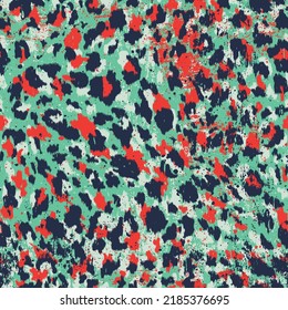Abstract splatted leopard skin wallpaper vector seamless pattern