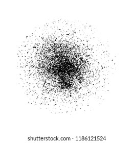 Abstract splatter black color background. Vector confetti decoration, black spray paint.