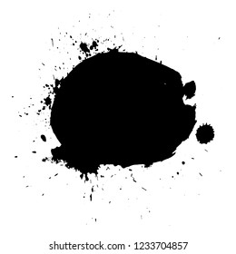 Abstract splatter black color background. Paint dripping vector illustration. Grunge texture.