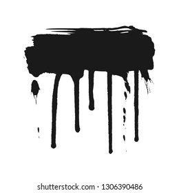 Abstract splatter black color background. Paint dripping vector illustration. Grunge texture.