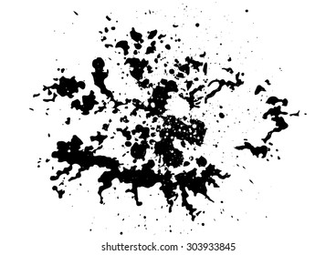 abstract splatter black color  background,illustration isolate