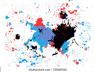 abstract splatter blue red and black color background. illustration vector  design