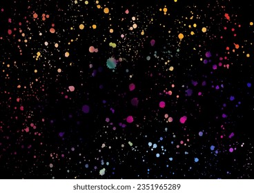 Abstract splatter color on black background. Vector illustration design