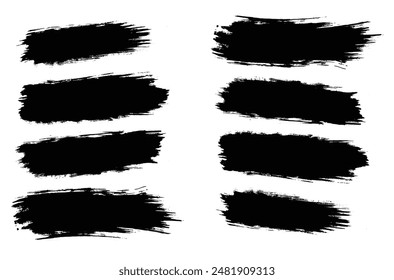 Abstract splatter grunge black color brush stroke banner collection frame
