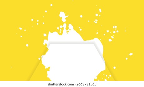 Salpicadura abstracta en diseño de Vector de fondo amarillo