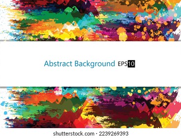 Abstract splatter paint colorful background for text design. illustration vector design.