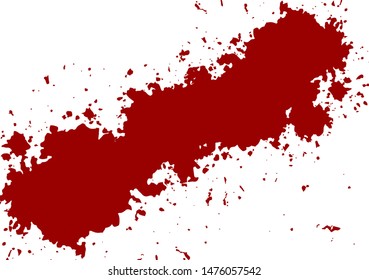 abstract splatter painted red color. vector isolated on white background design. Red dripping blood drop watercolor