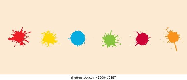 Abstract splatter or splash paint colorful pack background