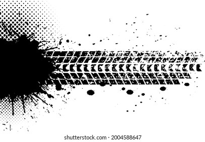 Abstract splatter tire track background